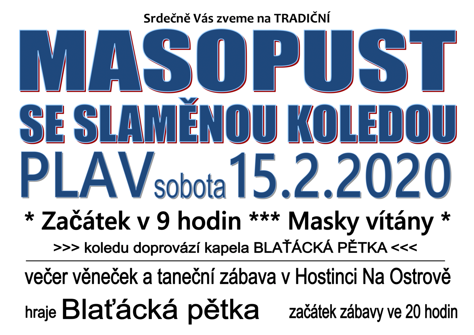 Masopust 15.2.2020 9:00
